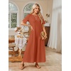 MEROKEETY Womens Summer Casual Short Sleeve Maxi Long Tshirt Dress 2026(Caramel)
