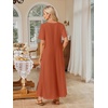 MEROKEETY Womens Summer Casual Short Sleeve Maxi Long Tshirt Dress 2026(Caramel)