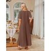 MEROKEETY Womens Summer Casual Short Sleeve Maxi Long Tshirt Dress 2026(Coffee)