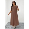 MEROKEETY Womens Summer Casual Short Sleeve Maxi Long Tshirt Dress 2026(Coffee)