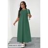 MEROKEETY Womens Summer Casual Short Sleeve Maxi Long Tshirt Dress 2026(Darkgreen)
