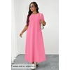 MEROKEETY Womens Summer Casual Short Sleeve Maxi Long Tshirt Dress 2026(Dustypink)