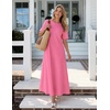 MEROKEETY Womens Summer Casual Short Sleeve Maxi Long Tshirt Dress 2026(Dustypink)