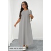 MEROKEETY Womens Summer Casual Short Sleeve Maxi Long Tshirt Dress 2026(Heathergrey)
