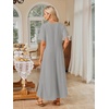MEROKEETY Womens Summer Casual Short Sleeve Maxi Long Tshirt Dress 2026(Heathergrey)