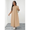 MEROKEETY Womens Summer Casual Short Sleeve Maxi Long Tshirt Dress 2026(Khaki)
