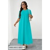 MEROKEETY Womens Summer Casual Short Sleeve Maxi Long Tshirt Dress 2026(Lakegreen)