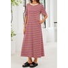 MEROKEETY Womens Summer Casual Short Sleeve Maxi Long Tshirt Dress 2026(Multicolor)
