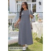 MEROKEETY Womens Summer Casual Short Sleeve Maxi Long Tshirt Dress 2026(Navywhite)