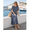 MEROKEETY Womens Summer Casual Short Sleeve Maxi Long Tshirt Dress 2026(Navywhite)