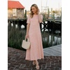 MEROKEETY Womens Summer Casual Short Sleeve Maxi Long Tshirt Dress 2026(Pinkwhite)