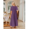 MEROKEETY Womens Summer Casual Short Sleeve Maxi Long Tshirt Dress 2026(Purple)