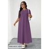 MEROKEETY Womens Summer Casual Short Sleeve Maxi Long Tshirt Dress 2026(Purple)