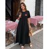 MEROKEETY Womens Summer Casual Short Sleeve Maxi Long Tshirt Dress 2026(Redleaf)