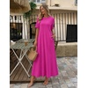 MEROKEETY Womens Summer Casual Short Sleeve Maxi Long Tshirt Dress 2026(Rose)