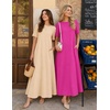 MEROKEETY Womens Summer Casual Short Sleeve Maxi Long Tshirt Dress 2026(Rose)