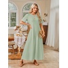 MEROKEETY Womens Summer Casual Short Sleeve Maxi Long Tshirt Dress 2026(Sage)