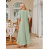 MEROKEETY Womens Summer Casual Short Sleeve Maxi Long Tshirt Dress 2026(Sage)