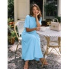 MEROKEETY Womens Summer Casual Short Sleeve Maxi Long Tshirt Dress 2026(Skyblue)