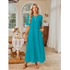 MEROKEETY Womens Summer Casual Short Sleeve Maxi Long Tshirt Dress 2026(Turquoise)