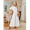 MEROKEETY Womens Summer Casual Short Sleeve Maxi Long Tshirt Dress 2026(White)
