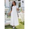 MEROKEETY Womens Summer Casual Short Sleeve Maxi Long Tshirt Dress 2026(White)