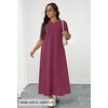 MEROKEETY Womens Summer Casual Short Sleeve Maxi Long Tshirt Dress 2026(Wine)