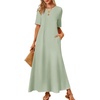 MEROKEETY Womens Summer Casual Short Sleeve Maxi Long Tshirt Dress 2026(Sage)