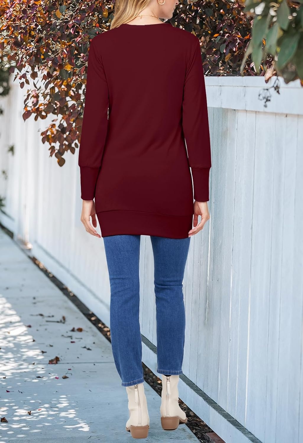 image:imageMEROKEETY Womens 2026 Fall Lightweight Button Up Long Cardigan SweaterWine