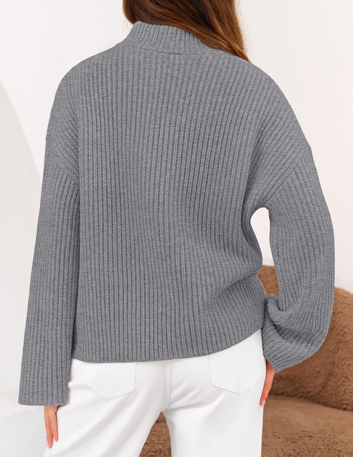 image:imageMEROKEETY Womens Fall Cardigan Sweaters for Women Long Sleeve Chunky JacketGrey