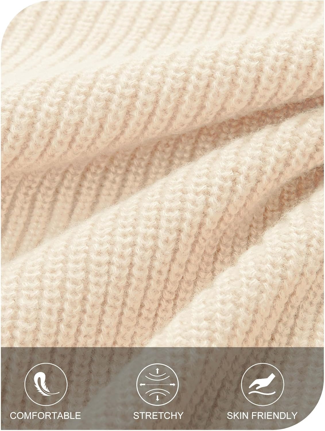image:imageMEROKEETY Womens Fall Long Sleeve Button Up Cardigan SweaterBeige