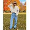 MEROKEETY Striped Cardigan Sweaters for Women Trendy Button Fall Sweater(Beige)