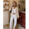 MEROKEETY Striped Cardigan Sweaters for Women Trendy Button Fall Sweater(Beige)