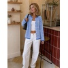 MEROKEETY Striped Cardigan Sweaters for Women Trendy Button Fall Sweater(Blue)