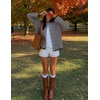 MEROKEETY Striped Cardigan Sweaters for Women Trendy Button Fall Sweater(Coffee)