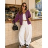 MEROKEETY Striped Cardigan Sweaters for Women Trendy Button Fall Sweater(Pinkgreen)