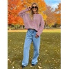 MEROKEETY Striped Cardigan Sweaters for Women Trendy Button Fall Sweater(Red)