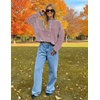MEROKEETY Striped Cardigan Sweaters for Women Trendy Button Fall Sweater(Wineblue)