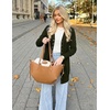 MEROKEETY Women’s 2026 Fall Lightweight Button Up Long Cardigan Sweater(Army Green)