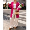 MEROKEETY Women’s 2026 Fall Lightweight Button Up Long Cardigan Sweater(Hot Pink)