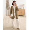 MEROKEETY Women’s 2026 Fall Lightweight Button Up Long Cardigan Sweater(Khaki)