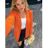 MEROKEETY Women’s 2026 Fall Lightweight Button Up Long Cardigan Sweater(Orange)