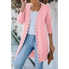 MEROKEETY Women’s 2026 Fall Lightweight Button Up Long Cardigan Sweater(Pink)