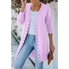 MEROKEETY Women’s 2026 Fall Lightweight Button Up Long Cardigan Sweater(Purple)