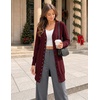 MEROKEETY Women’s 2026 Fall Lightweight Button Up Long Cardigan Sweater(Wine)