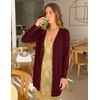 MEROKEETY Women’s 2026 Fall Lightweight Button Up Long Cardigan Sweater(Wine)