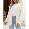 MEROKEETY Women’s Cable Knit Open Front Cardigan Sweaters Fall Outerwear(Beige Yellow)