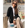 MEROKEETY Women’s Cable Knit Open Front Cardigan Sweaters Fall Outerwear(Black)