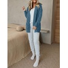 MEROKEETY Women’s Cable Knit Open Front Cardigan Sweaters Fall Outerwear(Blue)
