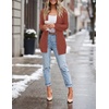 MEROKEETY Women’s Cable Knit Open Front Cardigan Sweaters Fall Outerwear(Brick Red)